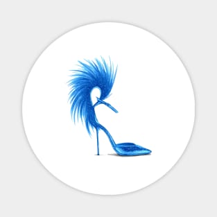 BLUE Women Fur High heels Magnet